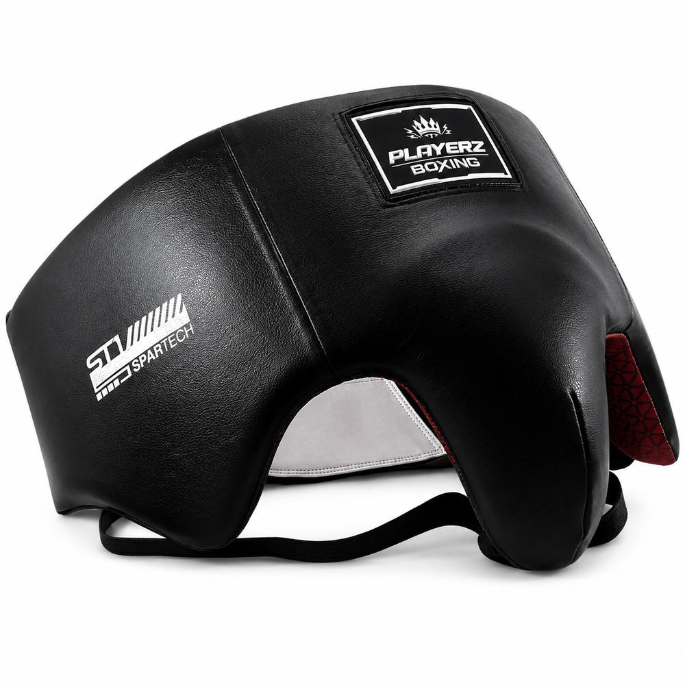 Playerz SparTech Groin Guard - Black/White-Playerz Boxing