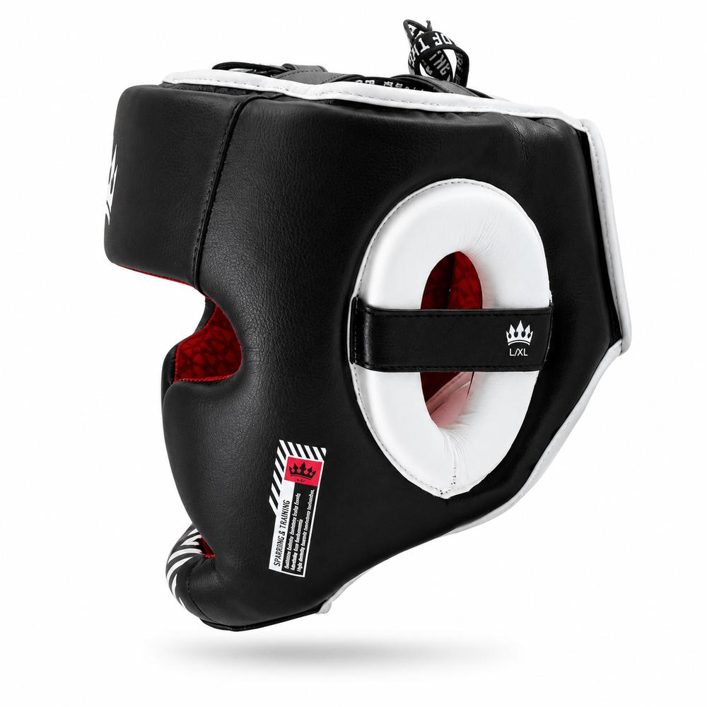 Playerz SparTech Head Guard - Black/White-Playerz Boxing