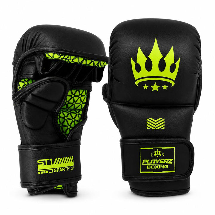 Playerz SparTech MMA Sparring Gloves - Black/Neon-Playerz Boxing