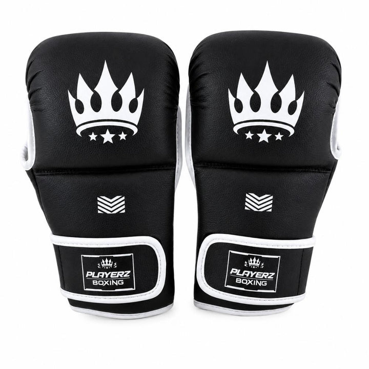 Playerz SparTech MMA Sparring Gloves - Black/White-Playerz Boxing