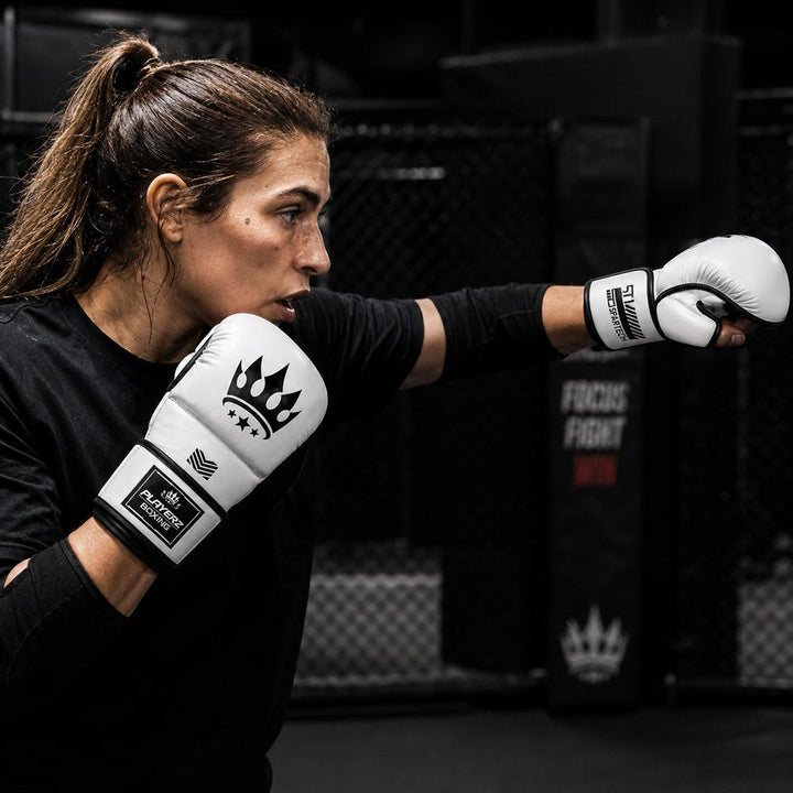 Playerz SparTech MMA Sparring Gloves - White/Black-Playerz Boxing
