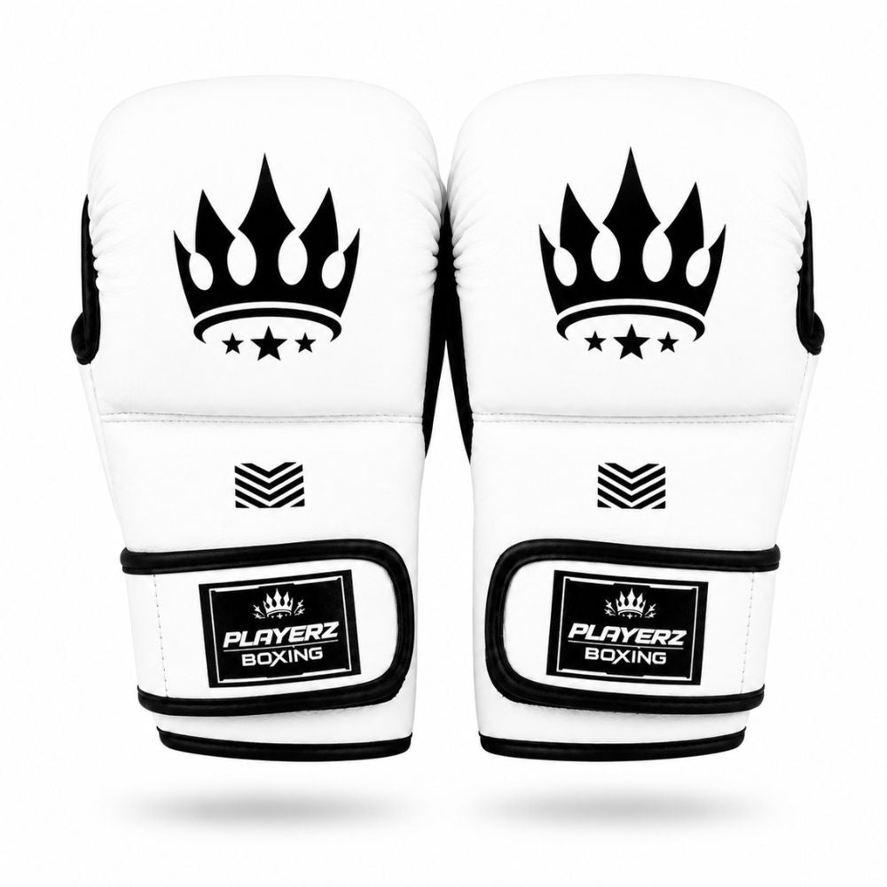 Playerz SparTech MMA Sparring Gloves - White/Black-Playerz Boxing