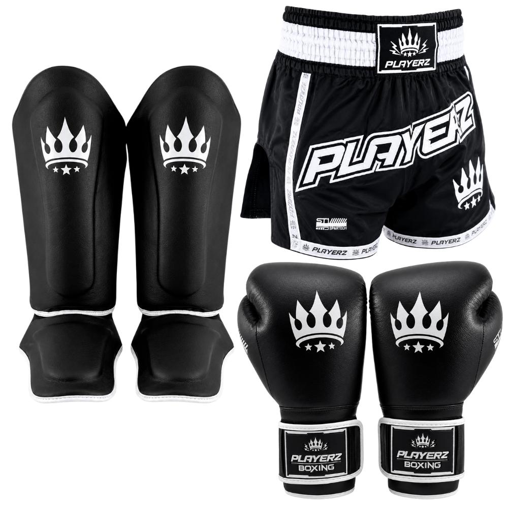Playerz SparTech Muay Thai Set - Black-Playerz Boxing