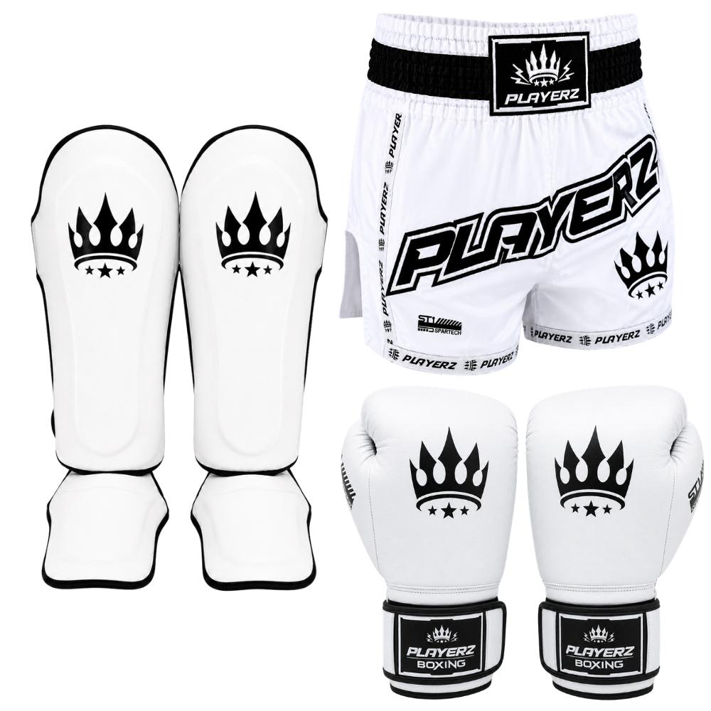 Playerz SparTech Muay Thai Set - White-Playerz Boxing