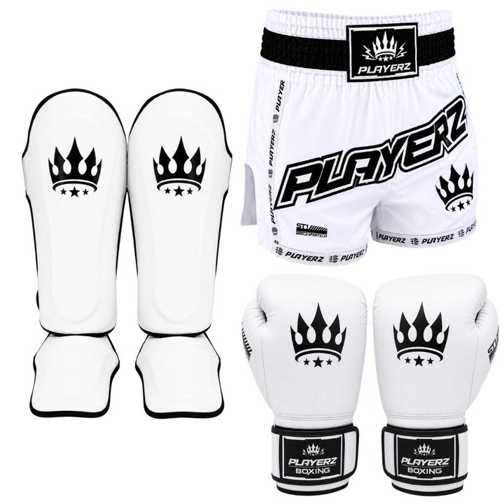 Playerz SparTech Muay Thai Set - White-Playerz Boxing