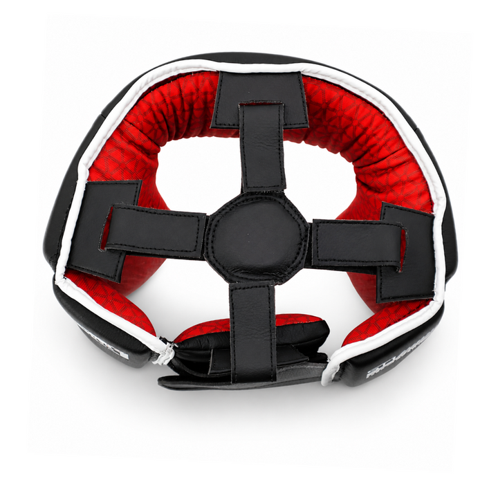 Playerz SparTech Open Face Head Guard - Black/White-Playerz Boxing