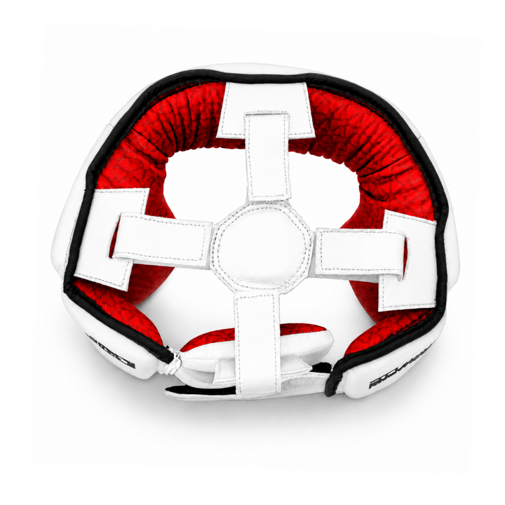 Playerz SparTech Open Face Head Guard - White/Black-Playerz Boxing