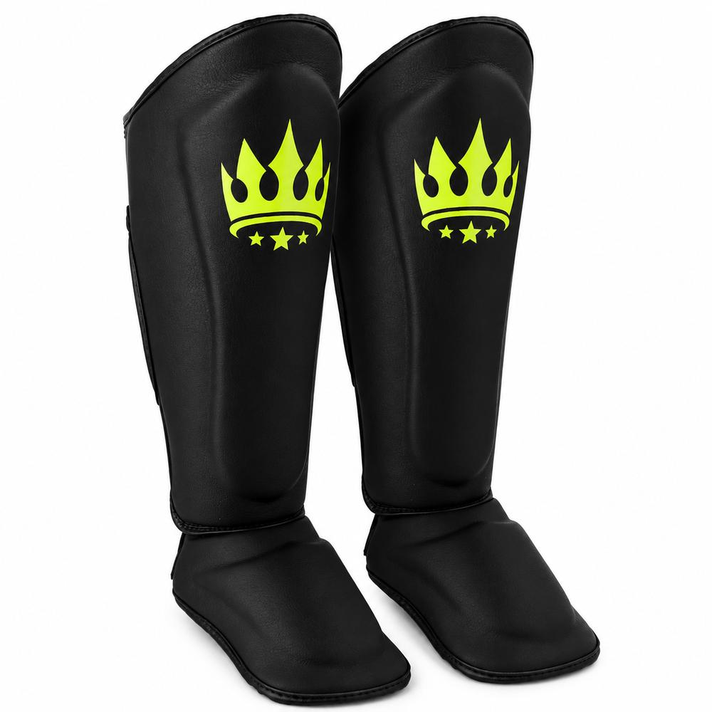 Playerz SparTech Shin Guards - Black/Neon-Playerz Boxing