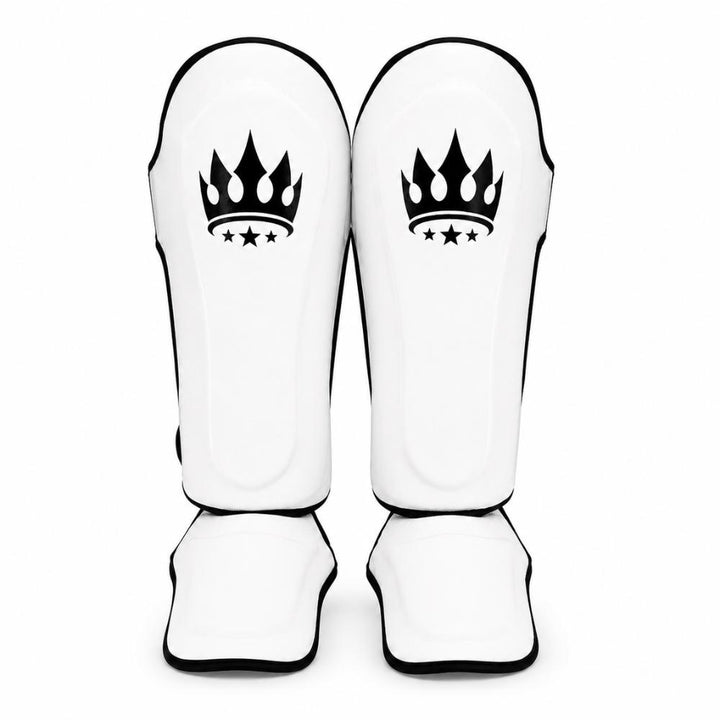 Playerz SparTech Shin Guards - White/Black-Playerz Boxing