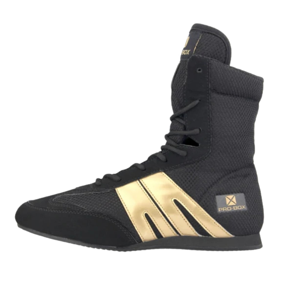 Pro-Box Classic Junior Boxing Boots – Black/Gold-Pro Box
