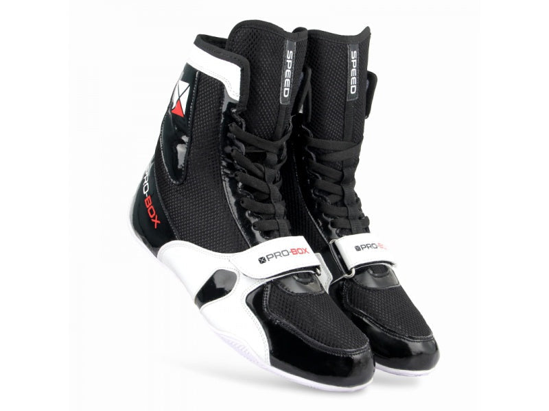 Pro Box Speed Lite Boxing Boots - Black/White-Pro Box