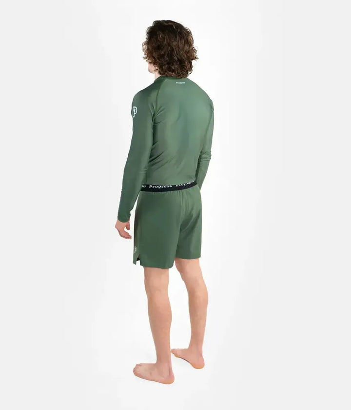 Progress Academy Short Sleeve BJJ Rash Guard Khaki