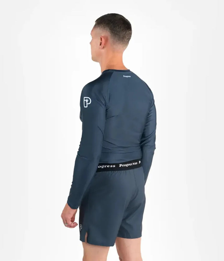 Progress Academy Short Sleeve BJJ Rash Guard Petroleum