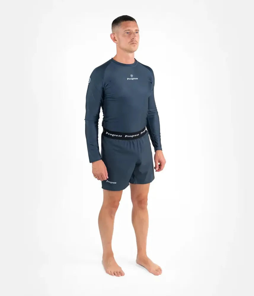 Progress Academy Short Sleeve BJJ Rash Guard Petroleum