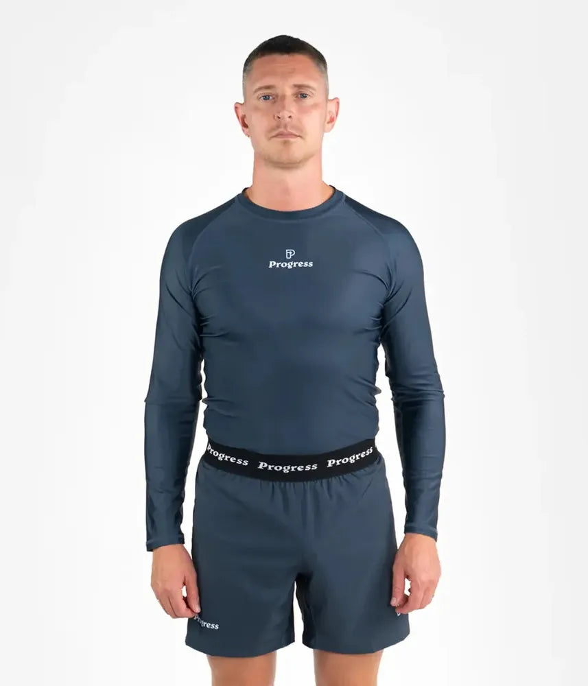 Progress Academy Short Sleeve BJJ Rash Guard Petroleum