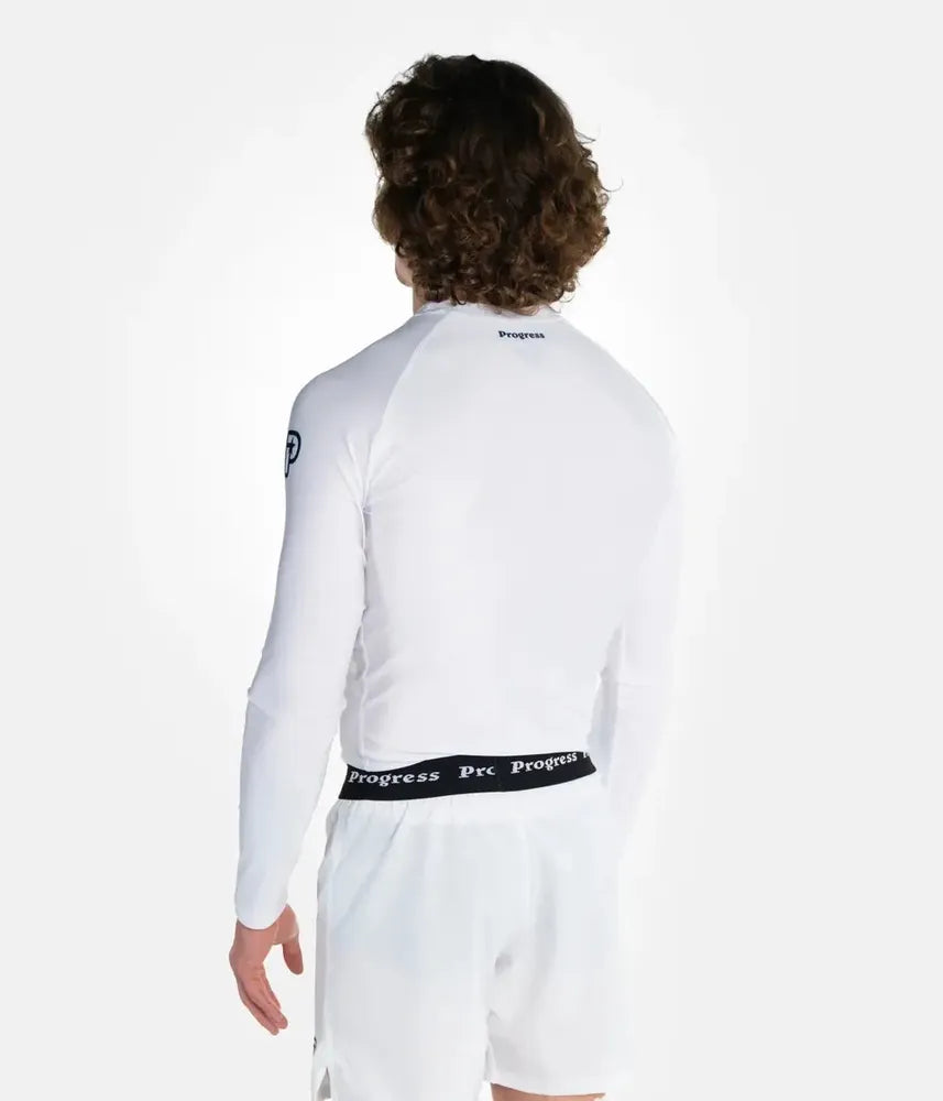Progress Academy Short Sleeve BJJ Rash Guard White