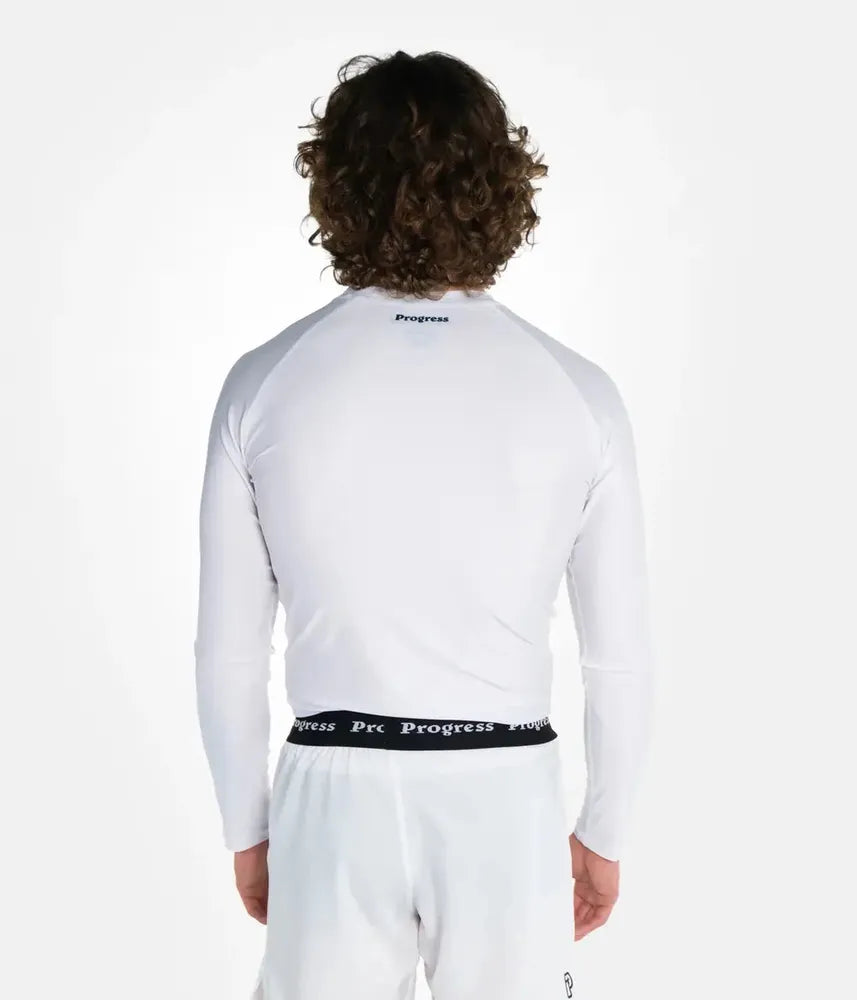 Progress Academy Short Sleeve BJJ Rash Guard White