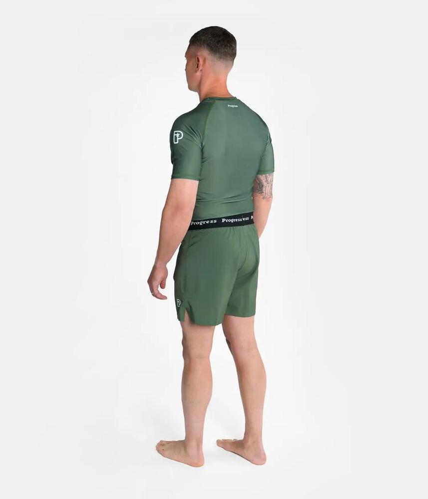 Progress Academy Short Sleeve BJJ Rash Guard Khaki