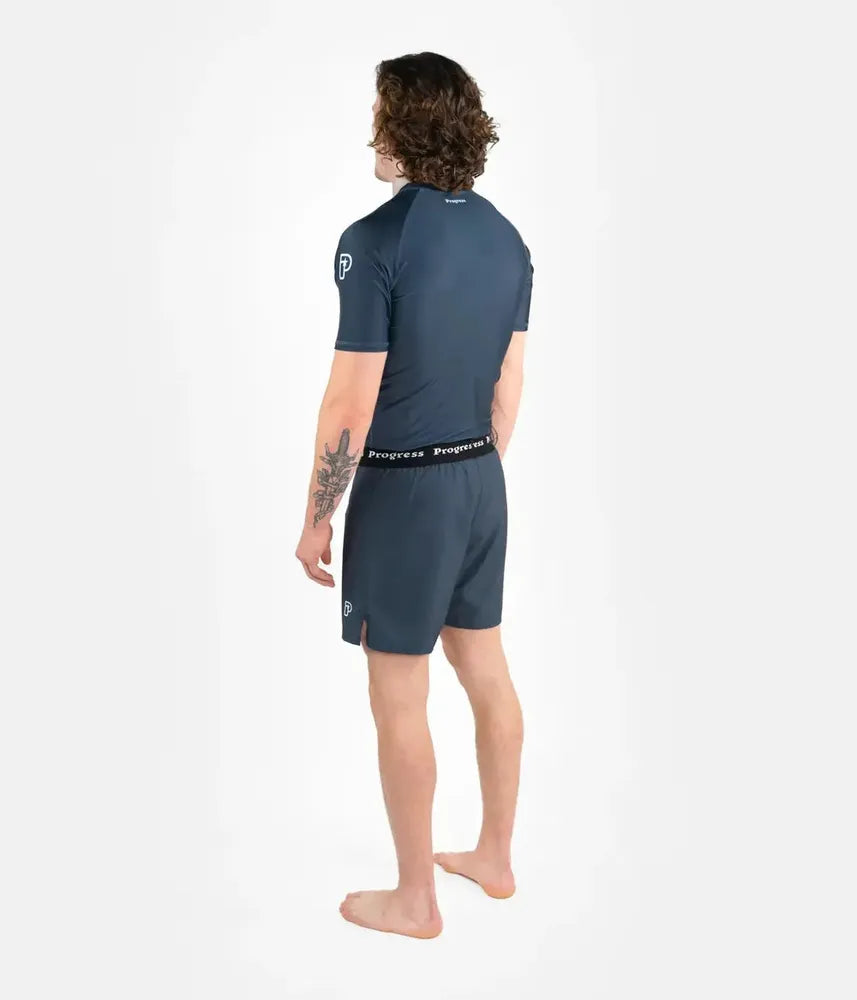 Progress Academy Short Sleeve BJJ Rash Guard Petroleum