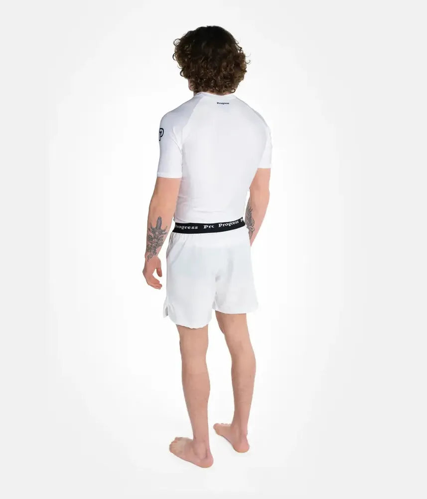 Progress Academy Short Sleeve BJJ Rash Guard White