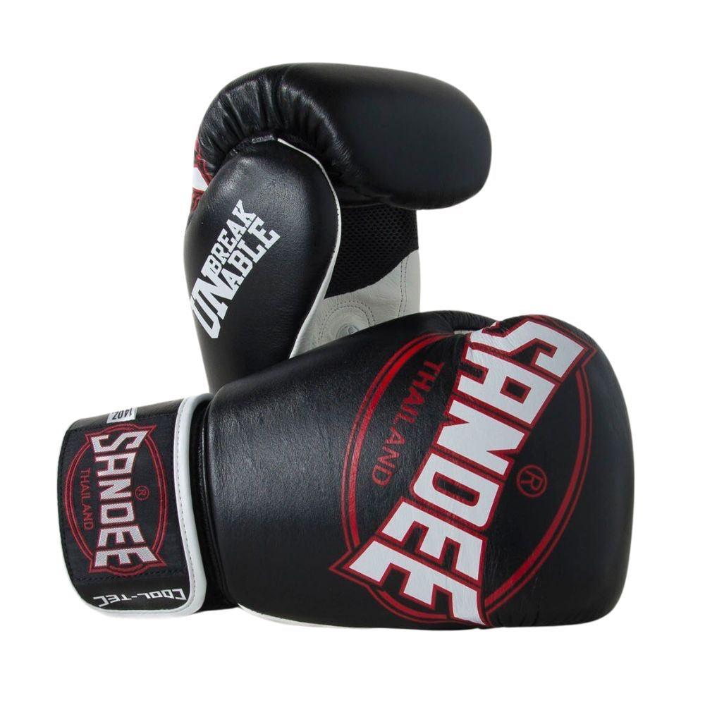 Sandee Cool-Tec Leather Boxing Gloves - Black/Red