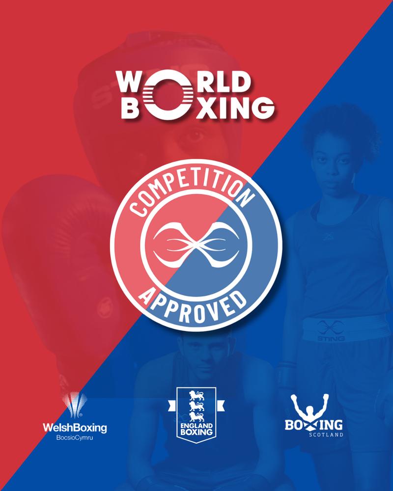 Sting World Boxing Competition Approved Leather Boxing Gloves - Red-Sting