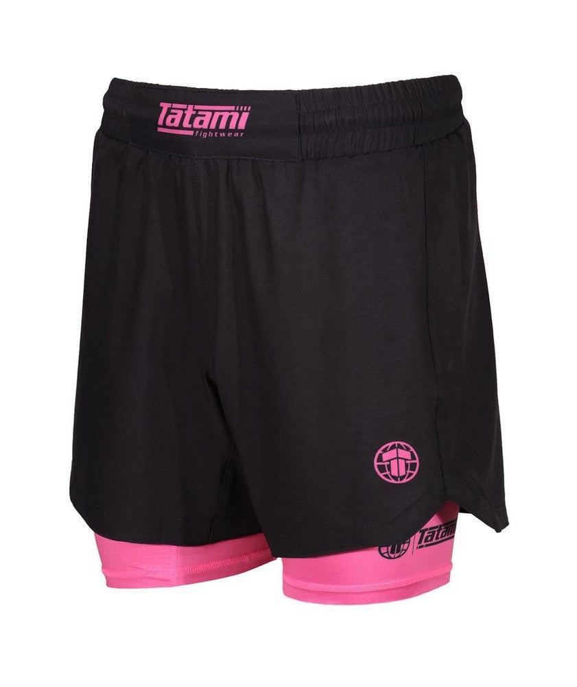 Tatami Dual Layer Grappling Shorts - Black/Pink