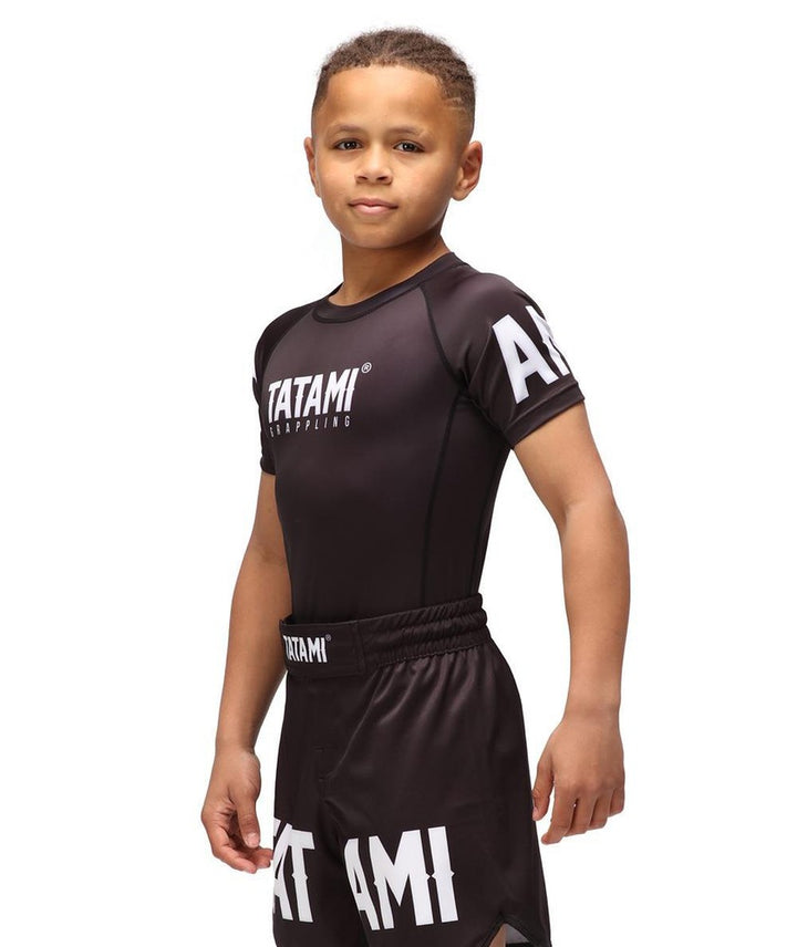 Tatami Kids Raven Short Sleeve BJJ Rash Guard-FEUK