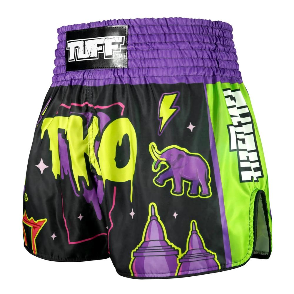 TUFF High-Cut Retro Muaythai Shorts The TKO Night-TUFF Sport