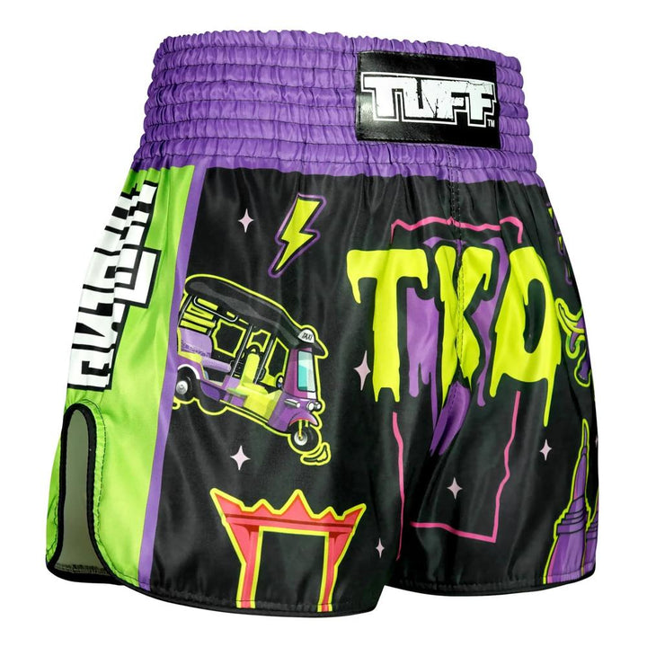TUFF High-Cut Retro Muaythai Shorts The TKO Night-TUFF Sport