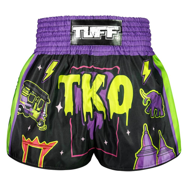 TUFF High-Cut Retro Muaythai Shorts The TKO Night-TUFF Sport