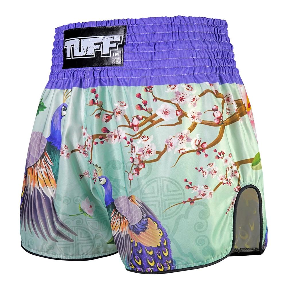 TUFF High-Cut Retro Muaythai Shorts Yugana Kujaku The Elegance Peacock-TUFF Sport