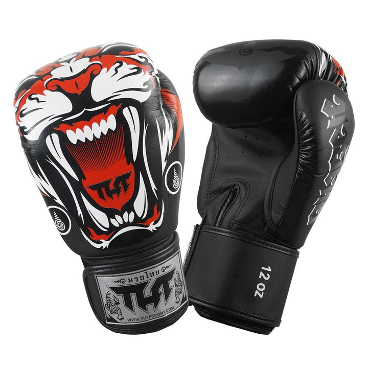 TUFF Muaythai Boxing Gloves Black Tiger-TUFF Sport