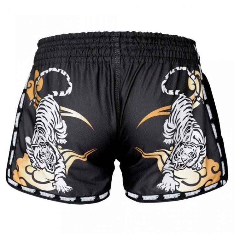 TUFF Retro Muay Thai Shorts - Black Double Tiger