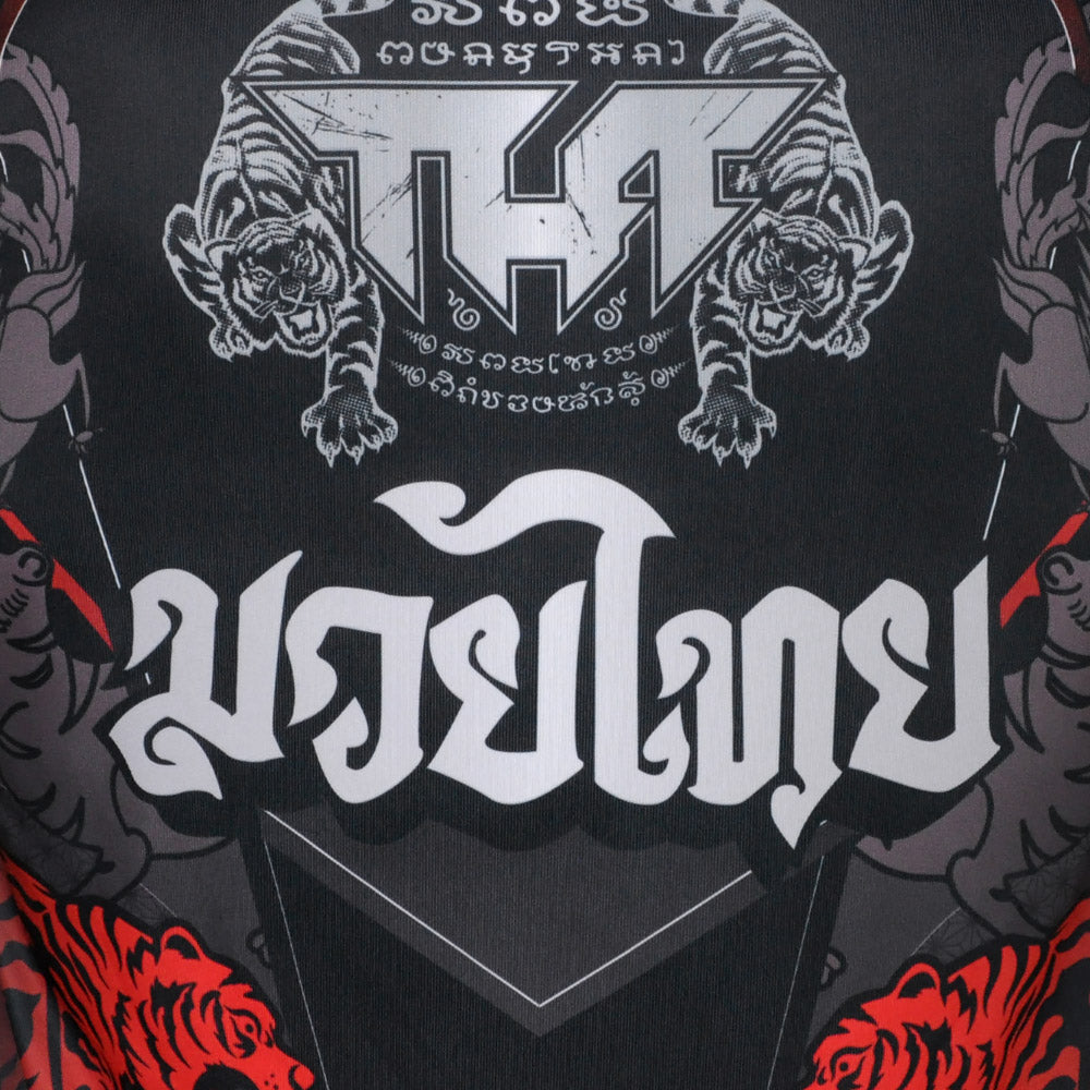 TUFF T-Shirt Black Double Tiger With Thai Mythical Forest Creatures-TUFF Sport