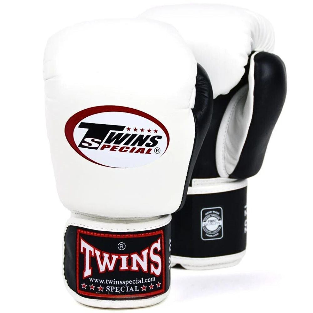 Twins 2 Tone Boxing Gloves - White/Black-Twins