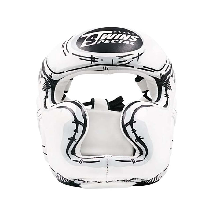 Twins Comic Leather Head Guard - White-Twins