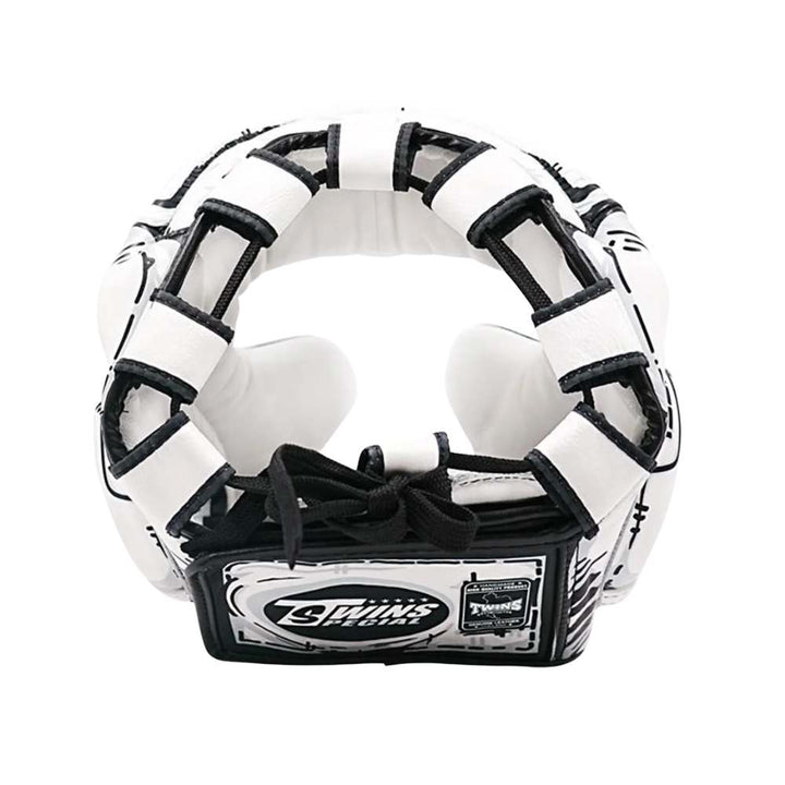Twins Comic Leather Head Guard - White-Twins
