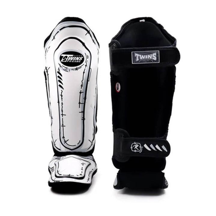 Twins Double Padded Leather Shin Guards - Comic-Twins
