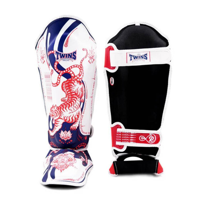 Twins Double Padded Leather Shin Guards - Yant-Twins