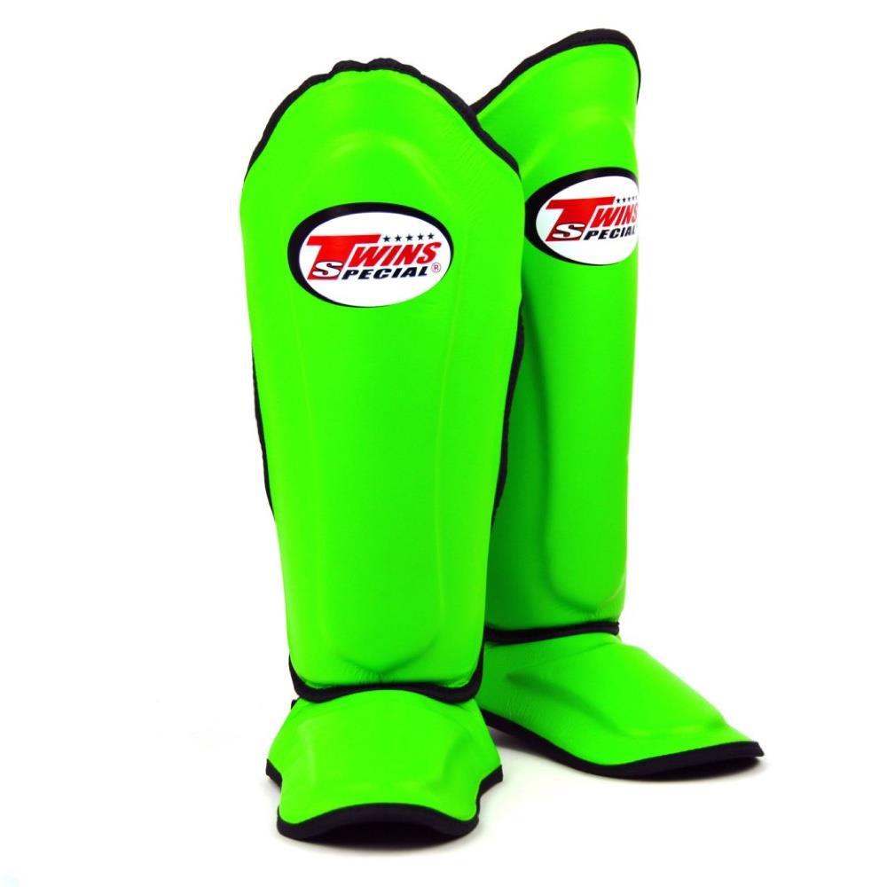 Twins Double Padded Shin Guards - Lime Green