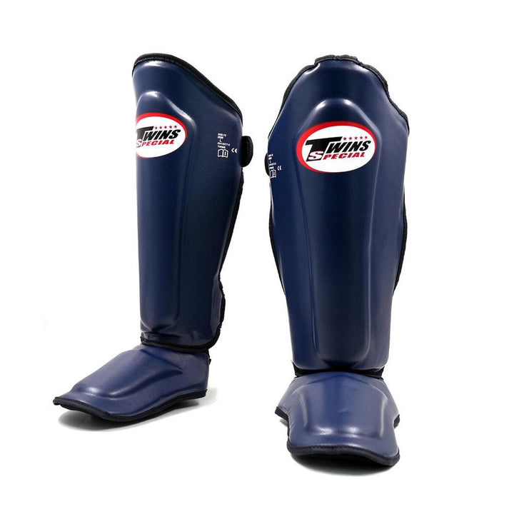 Twins Double Padded Shin Guards - Navy-Twins