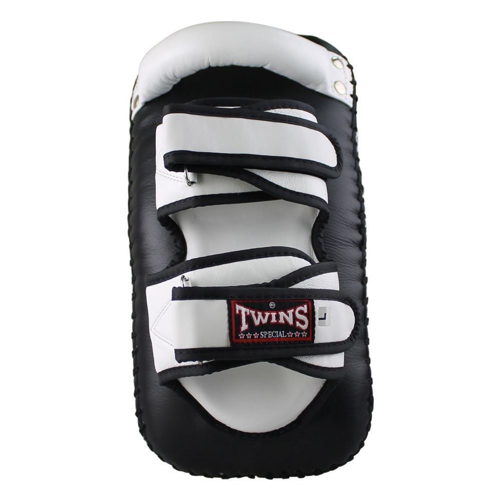 Twins Large Deluxe Curved Kick Pads - Black/White-TKP6-FEUK