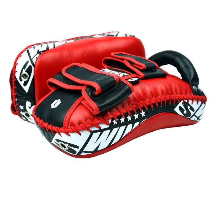 Twins Standard Curved Kick Pads - Red-Twins