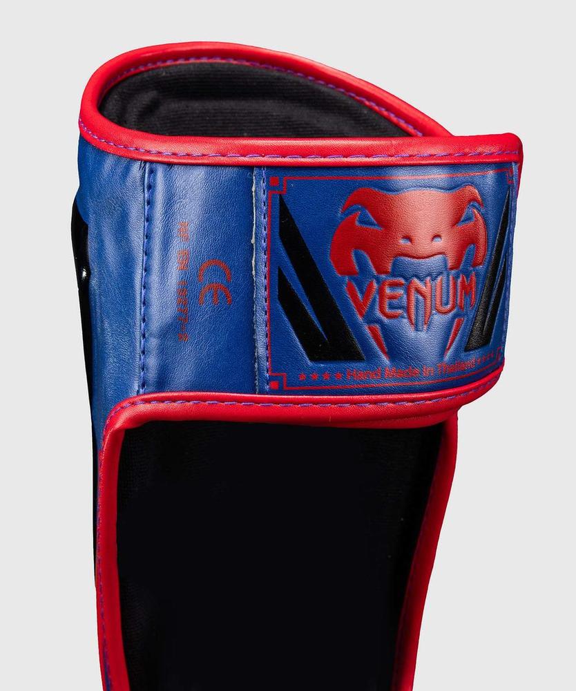 Venum Elite Shin Guards - Dark Blue/Red-Venum
