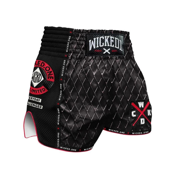 Wicked One Cage Muay Thai Shorts - Black-Wicked1