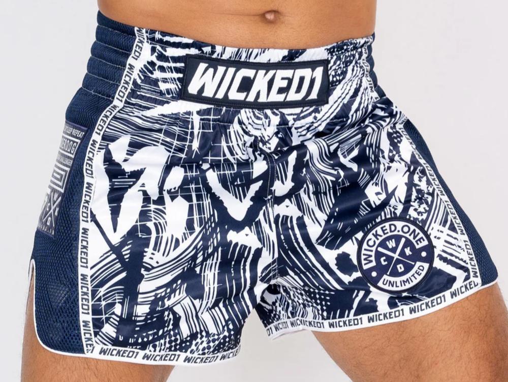 Wicked One Havoc Muay Thai Shorts - Blue-Wicked1
