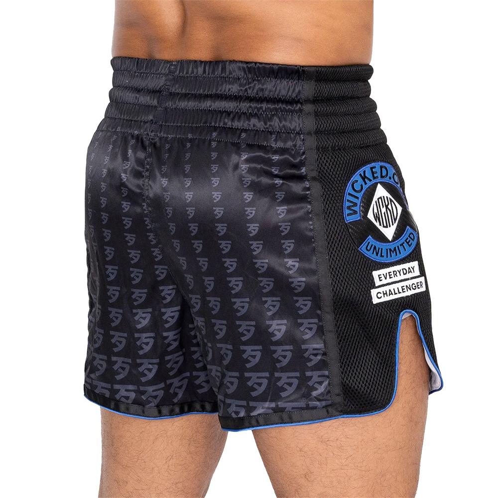 Wicked One Infinit Muay Thai Shorts - Black/Blue-Wicked1