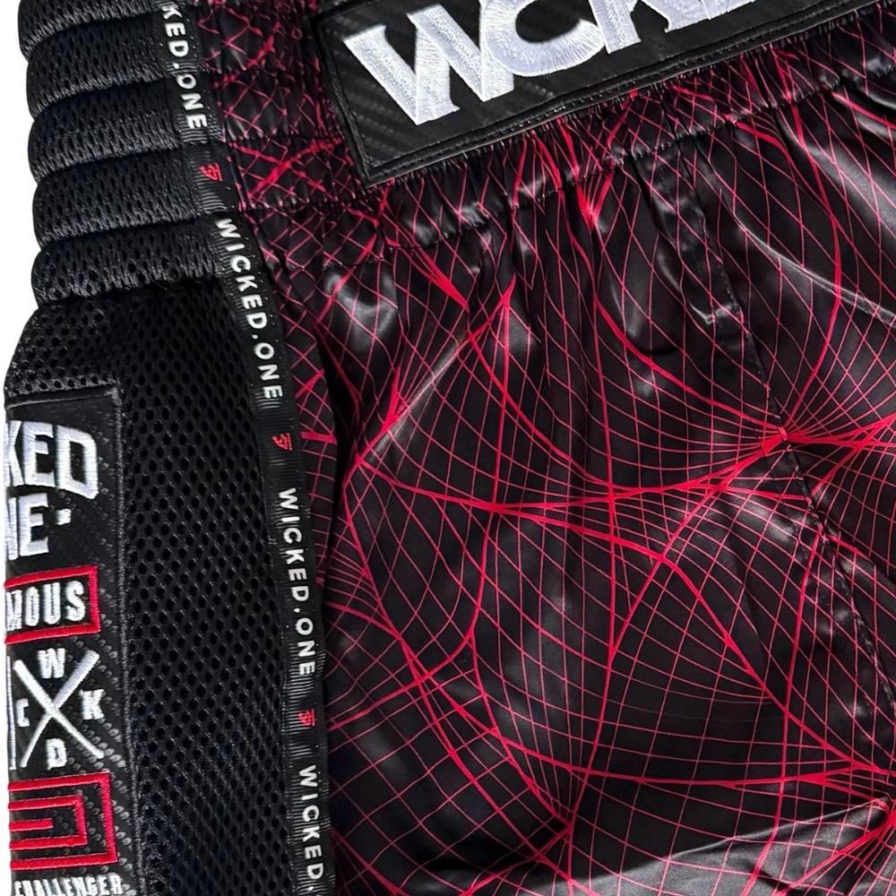 Wicked One Metaverse Muay Thai Shorts - Black/Red-Wicked1